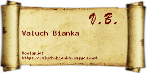 Valuch Bianka névjegykártya